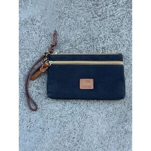 Dooney & Bourke Fabric Wallet Wristlet Vintage 90's Black w/ Red Lining